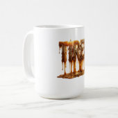 Müde Schmelzende Kerzen-Typografie Burnout-Mutter- Kaffeetasse (Vorderseite Links)