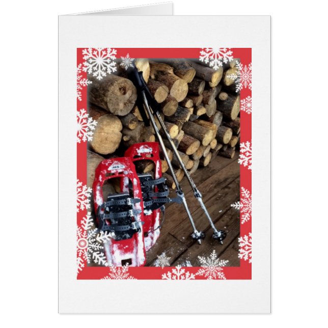 Müde Schneeschuhe! Mitteilungskarte (Vorne)