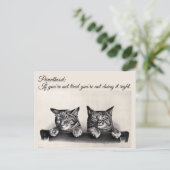 Müde und Eltern zu sein, schlaflose Katzen Postkarte (Stehend Vorderseite)
