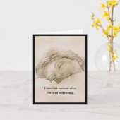 Müde und Sleepy, ein großer Witz Karte (Gelbe Blume)