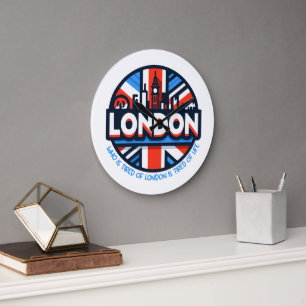 müde von London Große Wanduhr