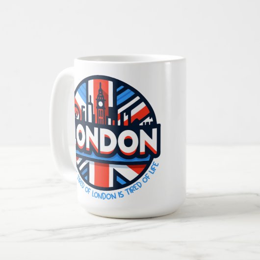 müde von London Kaffeetasse (Vorderseite Links)