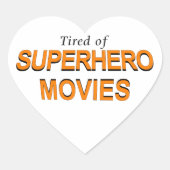 Müde von Superhelden Herz-Aufkleber (Vorderseite)