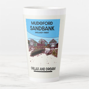Mudeford Sandbank English Beach Art Serviertablett Milchtasse