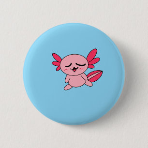 Müder Axolotl-Knopf Button