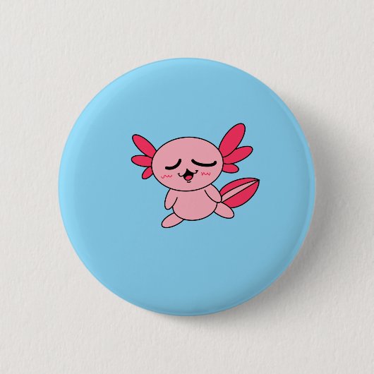 Müder Axolotl-Knopf Button (Vorderseite)
