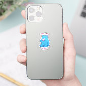 Müder blauer Bär Kaffee Trinker für das Büro Aufkleber (Telefon)