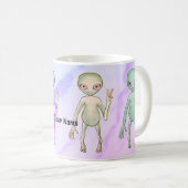 Müder Friedens-Alien Kaffeetasse (VorderseiteRechts)