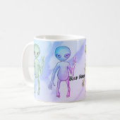 Müder Friedens-Alien Kaffeetasse (Vorderseite Links)