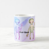 Müder Friedens-Alien Kaffeetasse (Mittel)