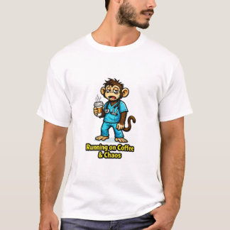Müder Gesundheitsarbeiter-Affe – Kaffee-Chaos T-Shirt