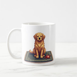 Müder Golden Retriever Pixel Art Retro Gaming Humo Kaffeetasse