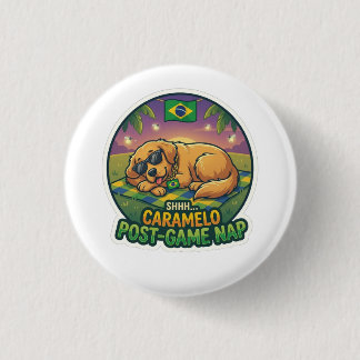 Müder Karamell-Hund Müde Meme-Aufkleber Button