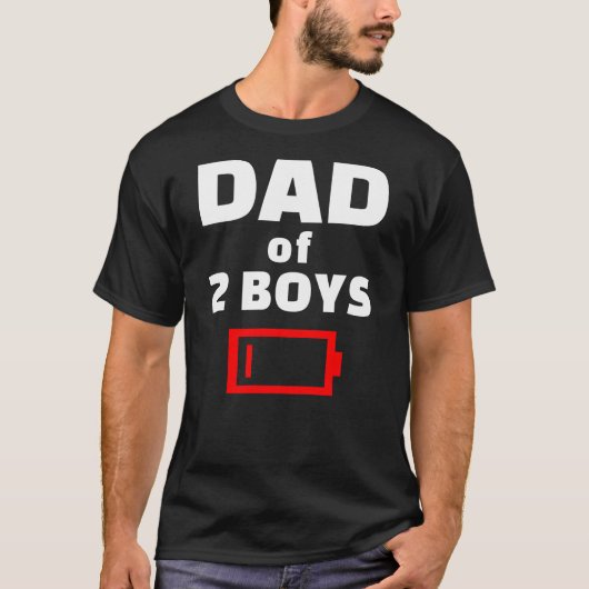 Müder Vater von 2 Jungen Funny Vater von zwei Sons T-Shirt (Vorderseite)