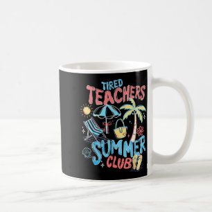 Müdere Lehrer Sommerclub Glücklicher letzter Tag Kaffeetasse