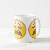 Müdes Gesicht Emoji Kaffeetasse (VorderseiteRechts)