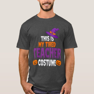 Müdes Lehrer Kostüm für Halloween Lustige Lehrer T-Shirt