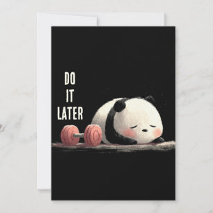 Müdes Panda Fitnessstudio – Lustige Workout Kunst Feiertagskarte