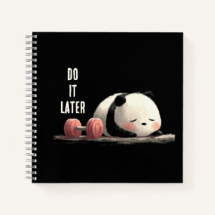 Müdes Panda Fitnessstudio – Lustige Workout Kunst Notizblock