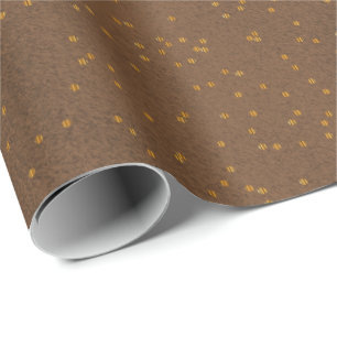 Mudge Brown mit Gold Confetti Dosen Geschenkpapier