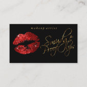 Mudge Proof Lips - Roter Glitzer und Elegantes Gol Visitenkarte (Vorderseite)