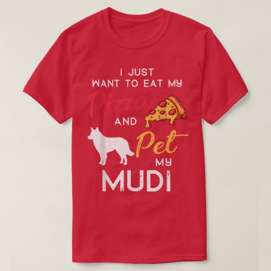 Mudi Dog Pizza Lover Besitzer Weihnachten Geburtst T-Shirt (Design vorne)