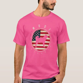 Mudi Usa Flag 4. Juli Mama Vater T-Shirt