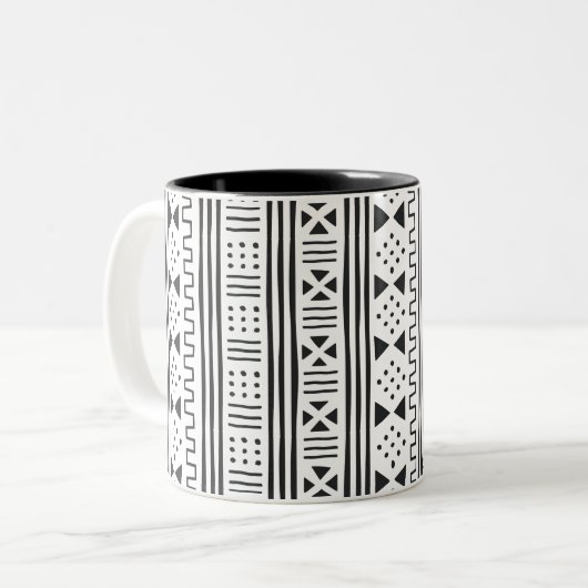 Mudprint Inspiriert Monogramm Zweifarbige Tasse (Vorderseite Links)