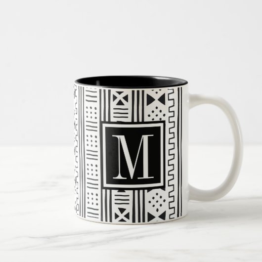 Mudprint Inspiriert Monogramm Zweifarbige Tasse (Rechts)