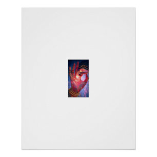 Mudra-Hand-Malerei goldene Armreifen Poster