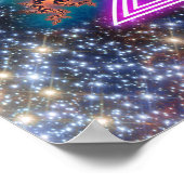 Mudra mit Fraktalen und Galaxien Poster (Ecke)