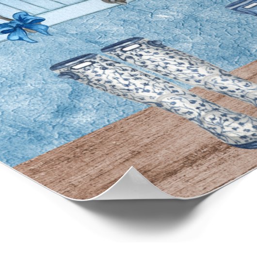 Mudroom Shoes, Hats, Bows und Blume Poster (Ecke)