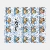 Mudskipper Kawaii Blue Print Fleecedecke (Vorderseite (Horizontal))