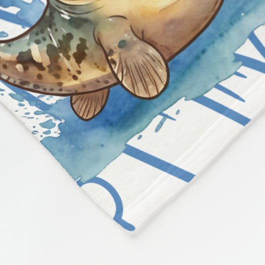 Mudskipper Kawaii Blue Print Fleecedecke (Ecke)