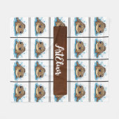 Mudskipper Kawaii Brown Pattern Fleecedecke (Vorderseite (Horizontal))