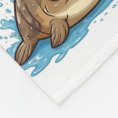 Mudskipper Kawaii Brown Pattern Fleecedecke (Ecke)