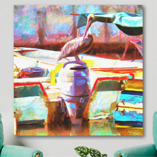 Muelle Los Peines Pelican 0463 Art Leinwanddruck