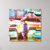 Muelle Los Peines Pelican 0463 Art Leinwanddruck (Vorderseite)