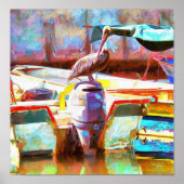 Muelle Los Peines Pelican 0463 Art Print Poster (Vorne)