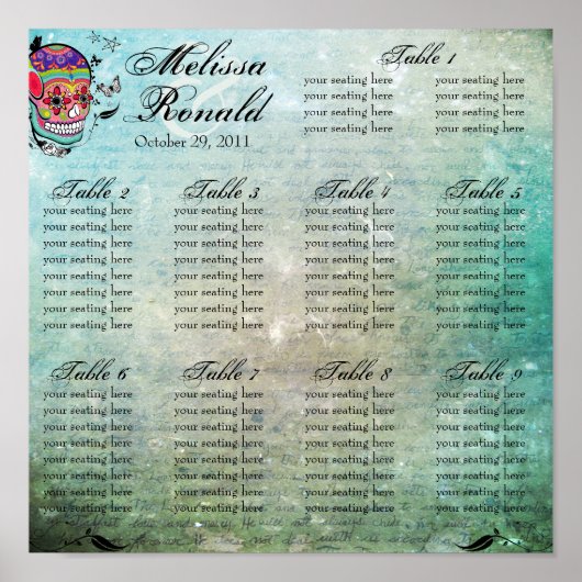 Muerte Day of the Dead Calaveras Sugar Skull Art Poster (Vorne)