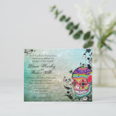 Muerte Tag des toten Calaveras Zuckerschädels Einladung (Stehend Vorderseite)