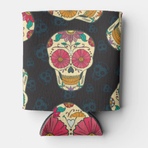 Muertos Skulls: Vintage Nahtlose Eleganz. Dosenkühler