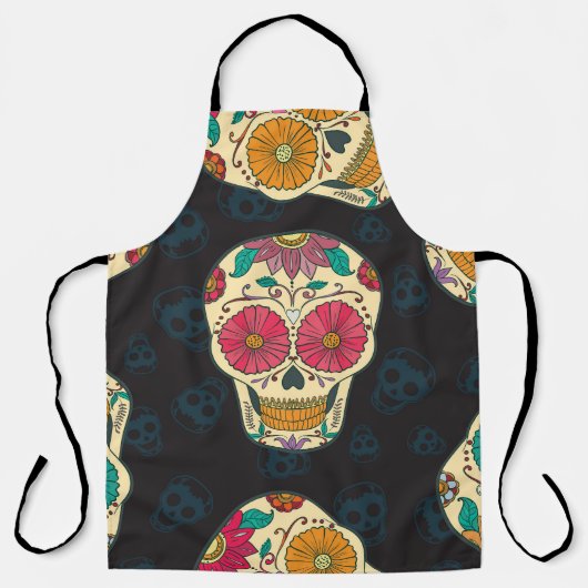 Muertos Skulls: Vintage Nahtlose Eleganz. Schürze (Vorderseite)