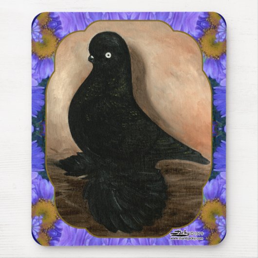 Muffed Tumbler Taube Gerahmt Mousepad (Vorne)
