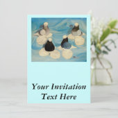 Muffed Tumblers Vier Einladung (Stehend Vorderseite)