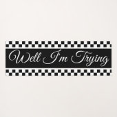 muffiger schwarzer und weißer Karo Yogamatte (Rückseite (Horizontal))