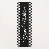 muffiger schwarzer und weißer Karo Yogamatte (Vorderseite)