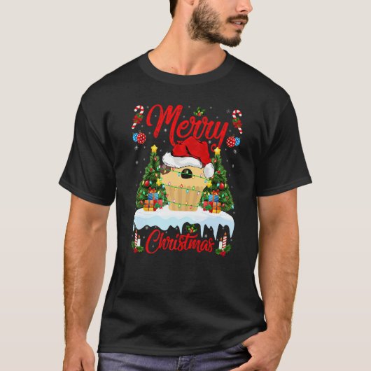 Muffin Food Lights Xmas Tree Santa Muffin Christm T-Shirt (Vorderseite)