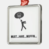 Muffin-Liebhaber Silbernes Ornament (Links)