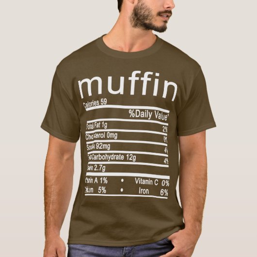 Muffin Nutrition Facts Funny Erntedank T-Shirt (Vorderseite)